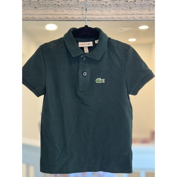 Lacoste Kid’s Green Pique Short Sleeve Collared Polo Shirt Size 3 - Picture 2 of 5